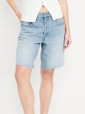 Old Navy Mid-Rise Baggy Jean Bermuda Shorts